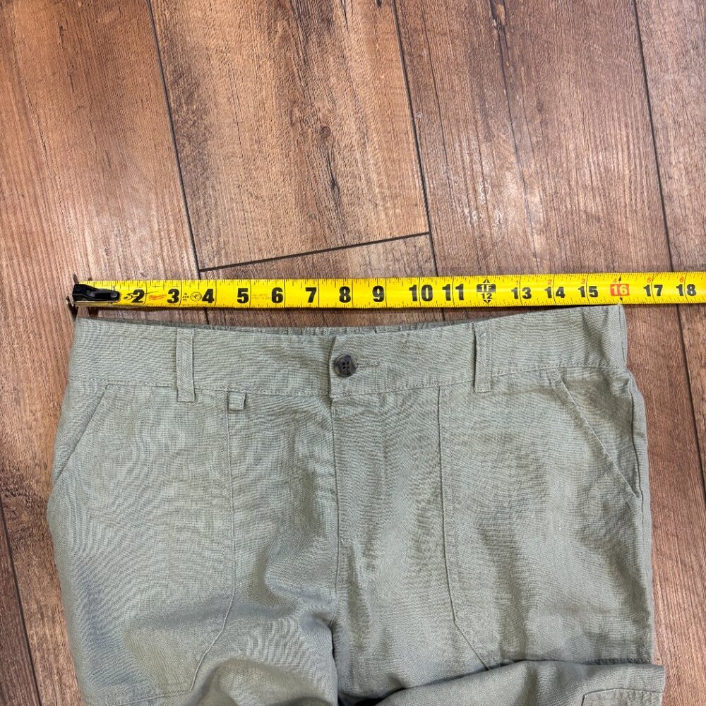 Happily Grey Womens Medium Taupe Linen Blend Utility Pants Comfort Waist Trouser - Picture 5 of 9